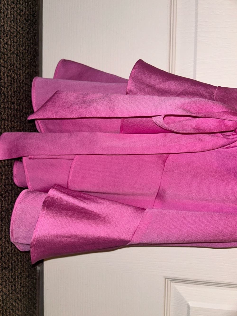 Pink Spaghetti Strap Ruffle Wrap Dress - Picture 8 of 9